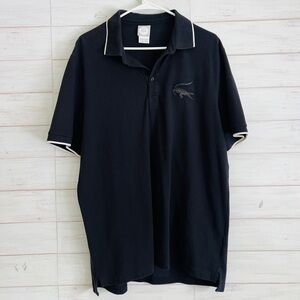 Lacoste Big Logo Polo Shirt Men's Size XXL Black Short Sleeve